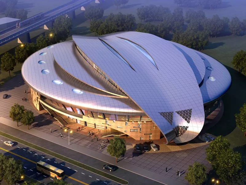 Stadion mit Stahlkonstruktion