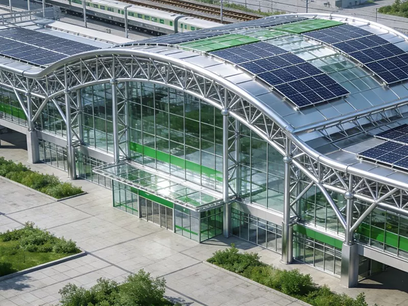 Umweltfreundlicher Bahnhof mit Stahlkonstruktion