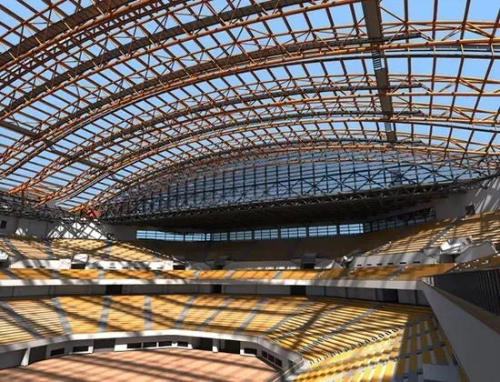 Großgespanntes Stahl-Space-Frame-Stadion