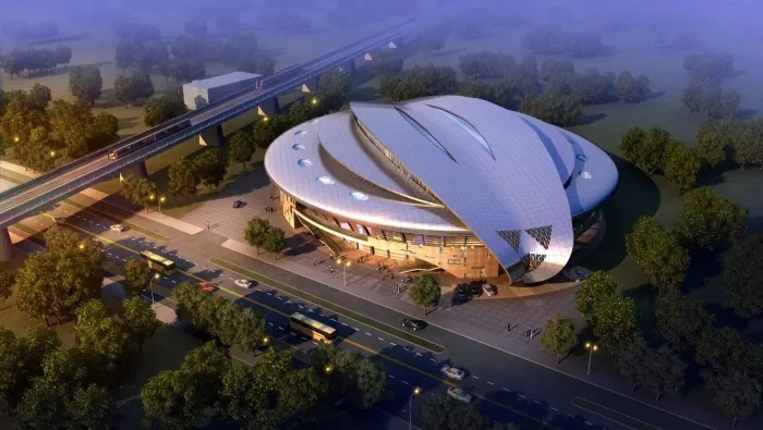 Leichtes, speziell geformtes Stahlstadion