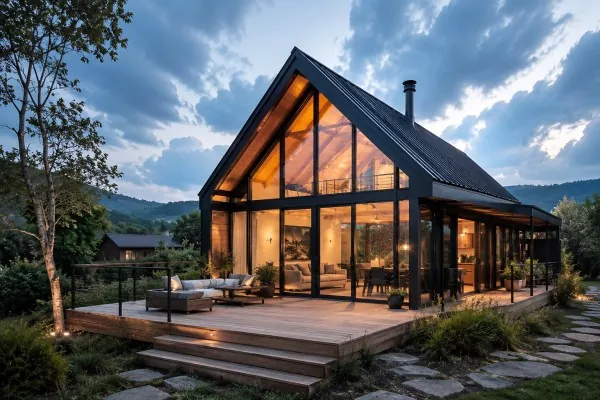 Bau eines Ferienhauses mit leichter Stahlkonstruktion