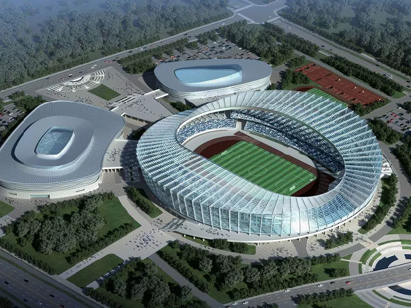 Vorgefertigte Stahlkonstruktion für Sportzentrumskomplex