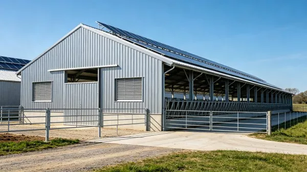 Bau einer Rinderfarm mit Stahlrahmen