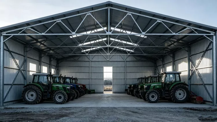 Stahlkonstruktion, Lagerbau für landwirtschaftliche Maschinen