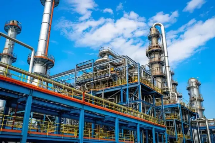 Industrieanlage mit Stahlkonstruktion