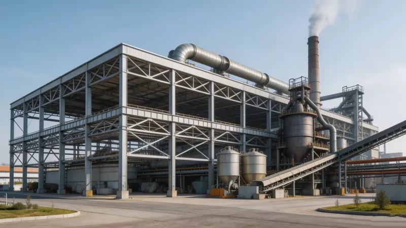 Stahlkonstruktion, metallurgischer Fabrikbau
