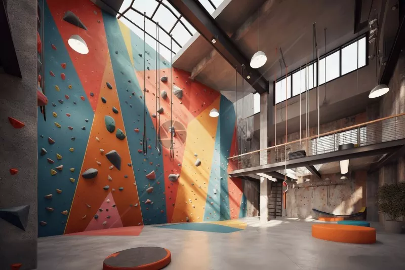 Indoor-Kletterhalle mit Stahlstruktur